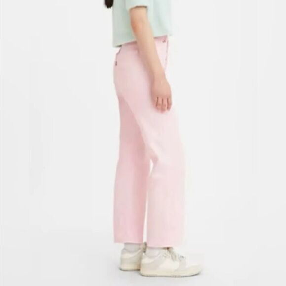 NWT Levi's Premium Jeans Size 32 x 27 Pink Ribcage Straight Ankle Tie Dye‎ - Picture 12 of 14